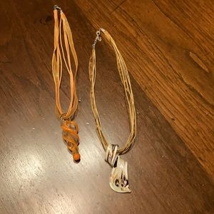 Glass ribbon necklace bundle